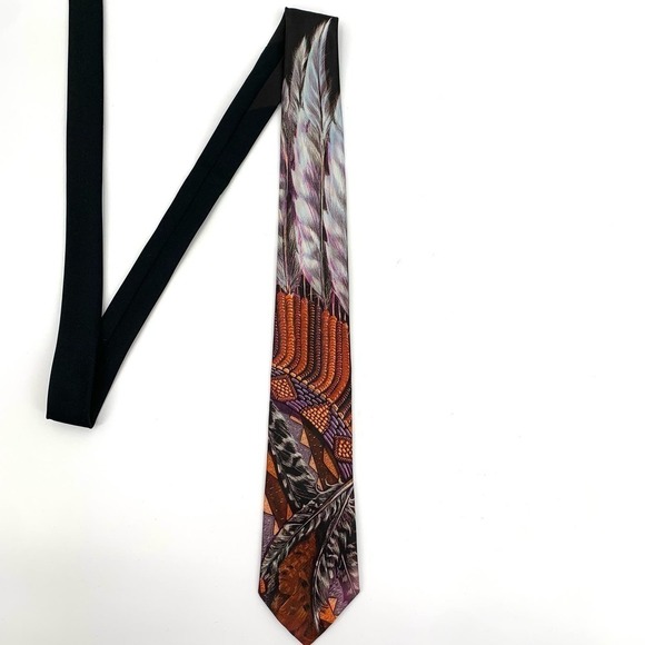 Ralph Marlin 1992 Vintage Tie Titled “Headdress” Made in the USA Standard Width - Picture 2 of 9